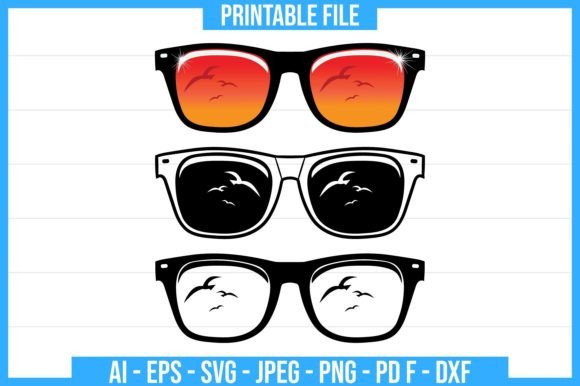 Beach Sunglasses Svg for Crafts and Graphics