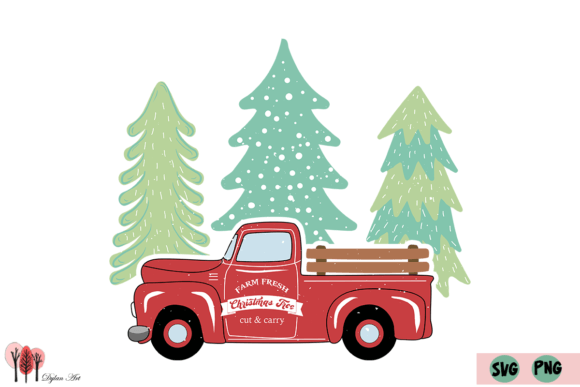 Christmas Farm Truck SVG PNG – Graphics & Crafts for Publishers