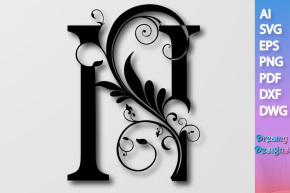 Floral Alphabet N SVG: A Graphic Design Asset for Crafts and Creative Projects