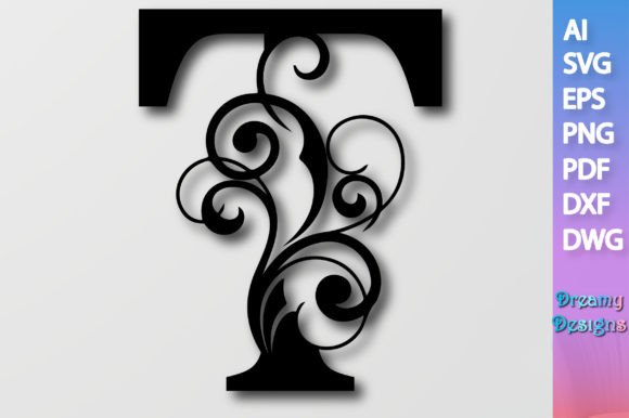 Floral Alphabet T SVG Review