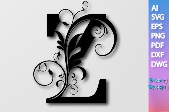 Floral Alphabet Z SVG: Graphics for Crafts