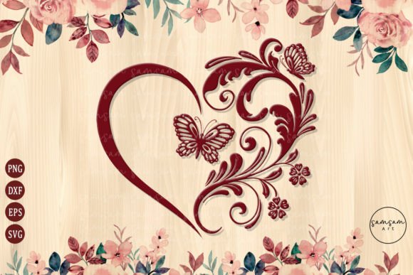 Floral Heart Pattern Butterfly SVG – A Designer's Review