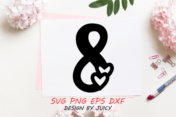 Number with Hearts 8 Svg for Crafts and Graphics
