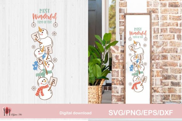 Snowman Porch Sign SVG PNG: Graphics for Crafts & Commercial Use