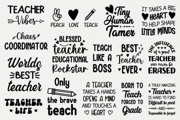 Teacher Svg Quote Design Bundle