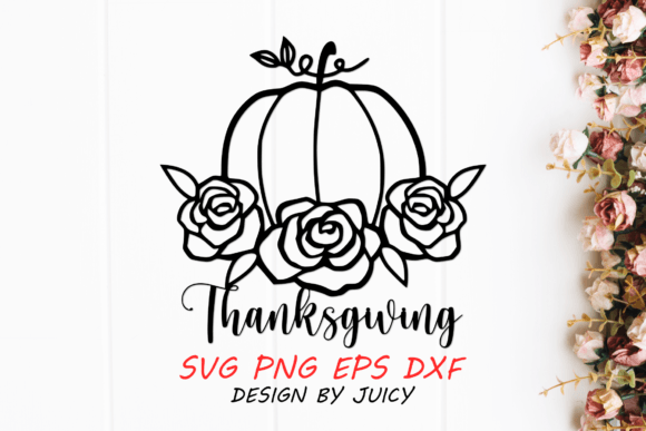 Thanksgiving Floral Pumpkin Svg: Graphics for Crafts Sellers